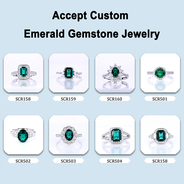 โคลอมเบียสีเขียว Hydrothermal Emerald Loose Lab Grown Gemstone