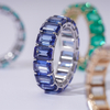 Lab Grown Gemstone Diamond Eternity Rings ทองคำ 14K