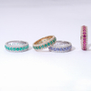 แหวนเพชรกลมล้อมเพชร Lab Grown Gemstone 14K Gold Diamond Eternity Rings