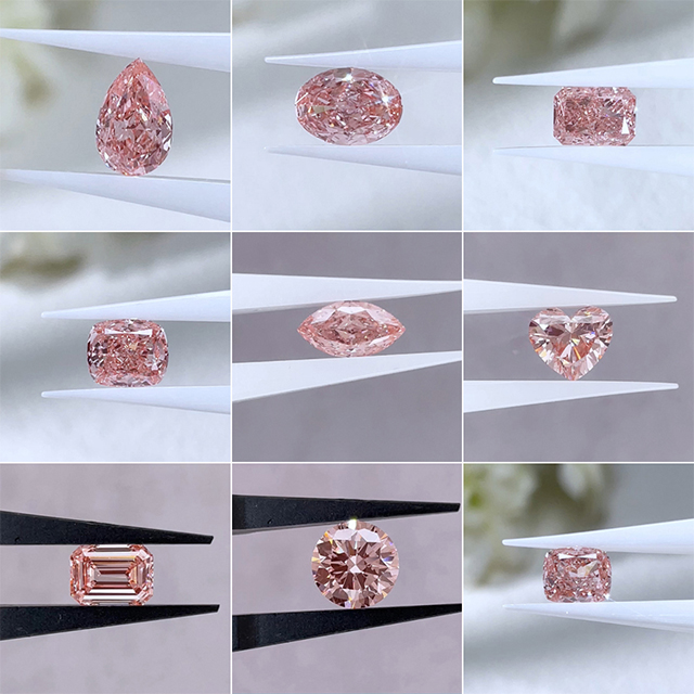 Fancy Shape สีชมพู VVS VS Loose Lab Grown Diamond สำหรับจิวเวลรี่