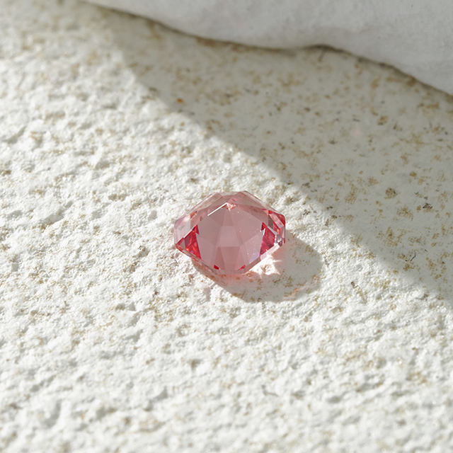 Asscher Cut Pink Padparadscha Color Lab อัญมณีที่ปลูก