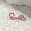 Asscher Cut Pink Padparadscha Color Lab อัญมณีที่ปลูก