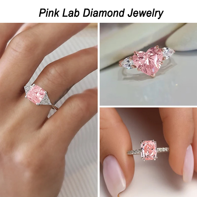 Fancy Shape สีชมพู VVS VS Loose Lab Grown Diamond สำหรับจิวเวลรี่