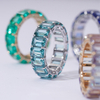 Lab Grown Gemstone Diamond Eternity Rings ทองคำ 14K